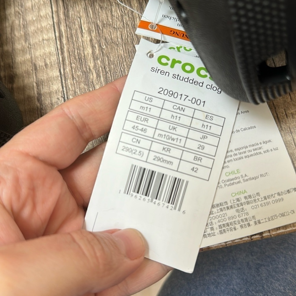 NWT Crocs Siren Studded Clog Heel Black Women's Size 13 Men’s Sz 11 - Picture 12 of 15
